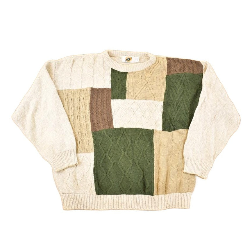 Vintage 1990s Field Gear Cable Knit Crewneck Sweater Men's XL