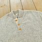 Vintage 1980s Campus Wool Knit Henley Collar Sweater Men's M