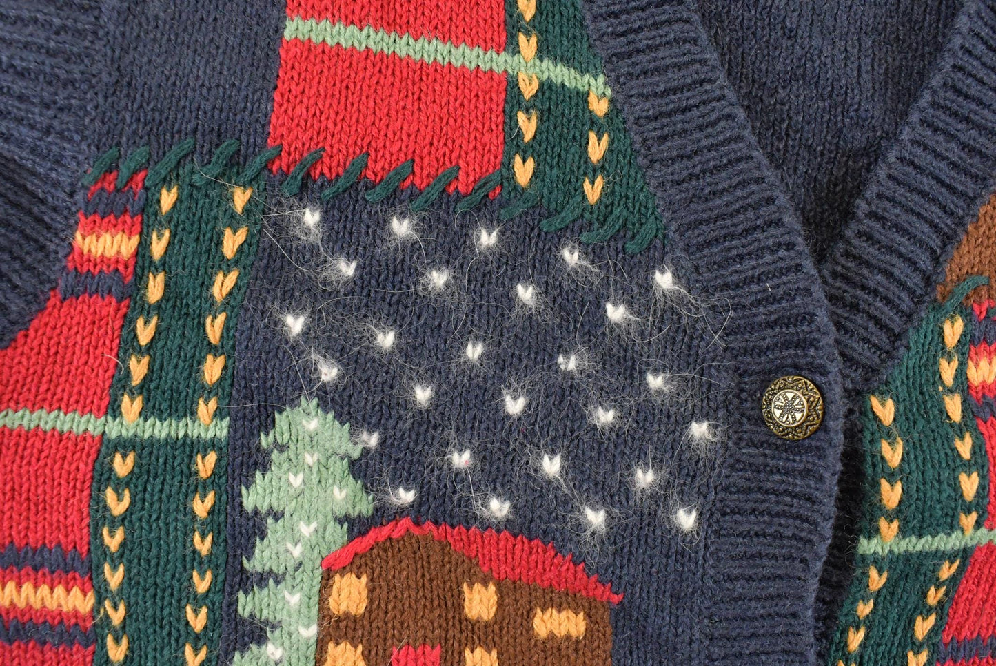 Vintage 1990s Nutcracker Christmas Theme Knit Cardigan Sweater Vest Women's Small