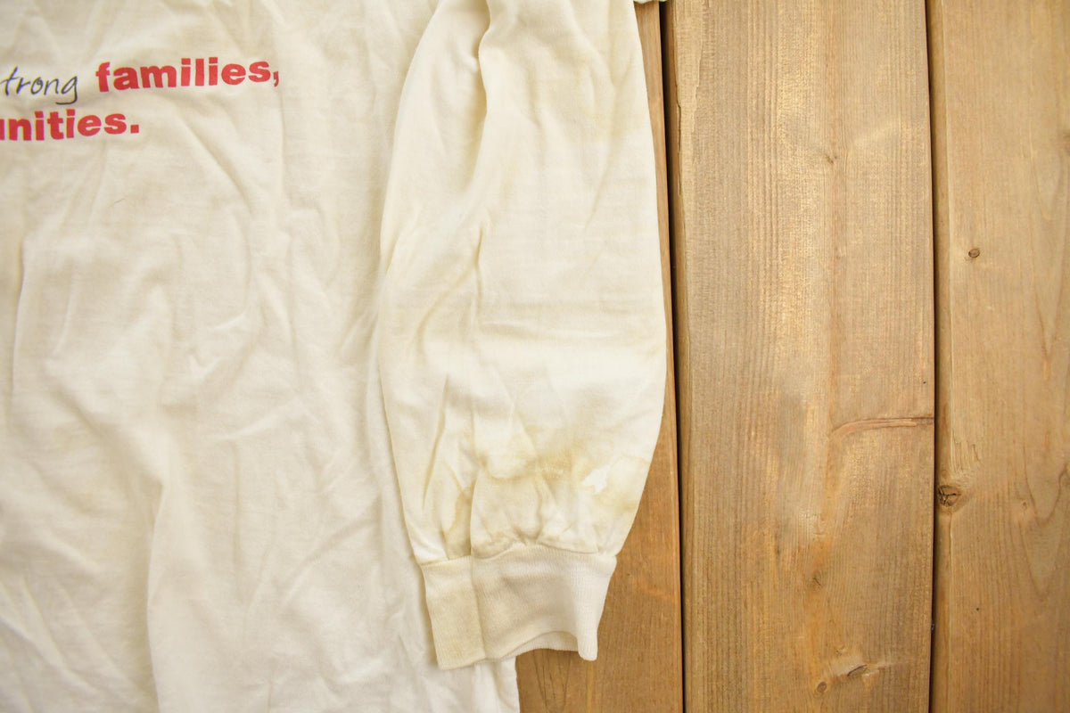 Vintage 1990s YMCA We Build Strong Kids, Families And Communities Long Sleeve T-Shirt Men's L
