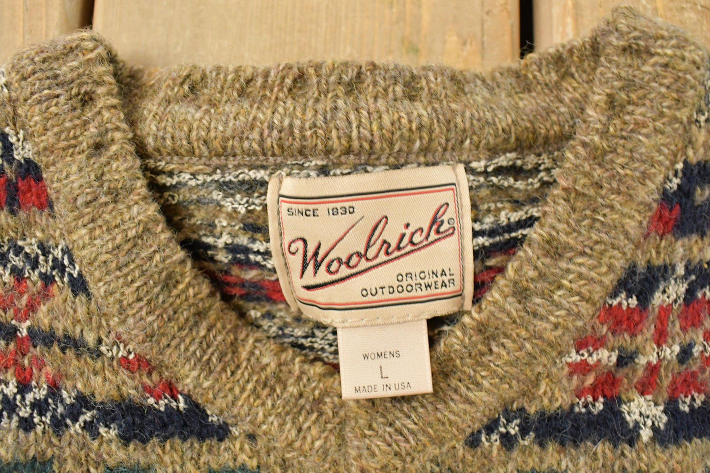 Vintage 1990s Woolrich Wool V Neck Knit Sweater Womens Large