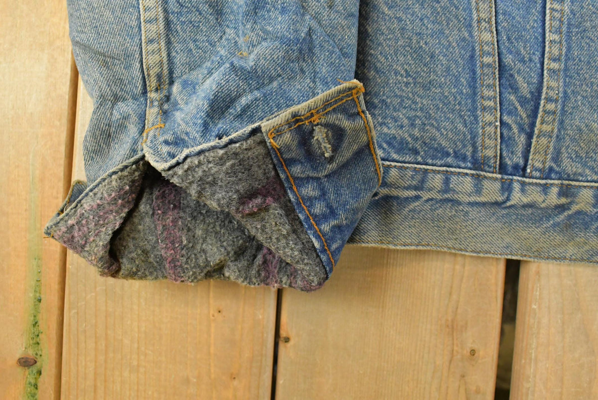 Vintage 1980s Levi's Blanket Lined Denim Jean Trucker Jacket Men's M