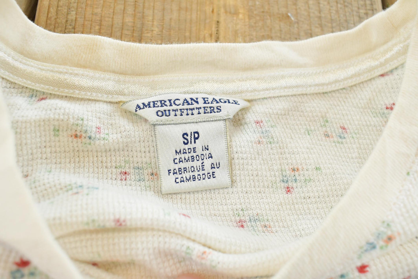 Vintage Y2K American Eagle Floral Thermal Shirt women's XS