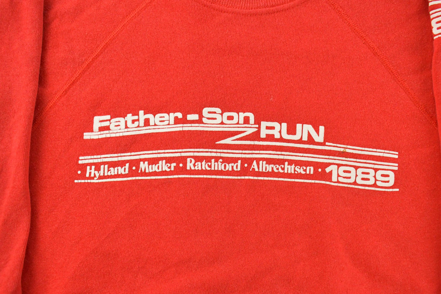 Vintage 1980s Father Son Run Race Crewneck Sweatshirt Youth Large