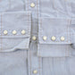Vintage 1990s Wrangler Chambray Western Pearl Snap Button Up Shirt Men's M