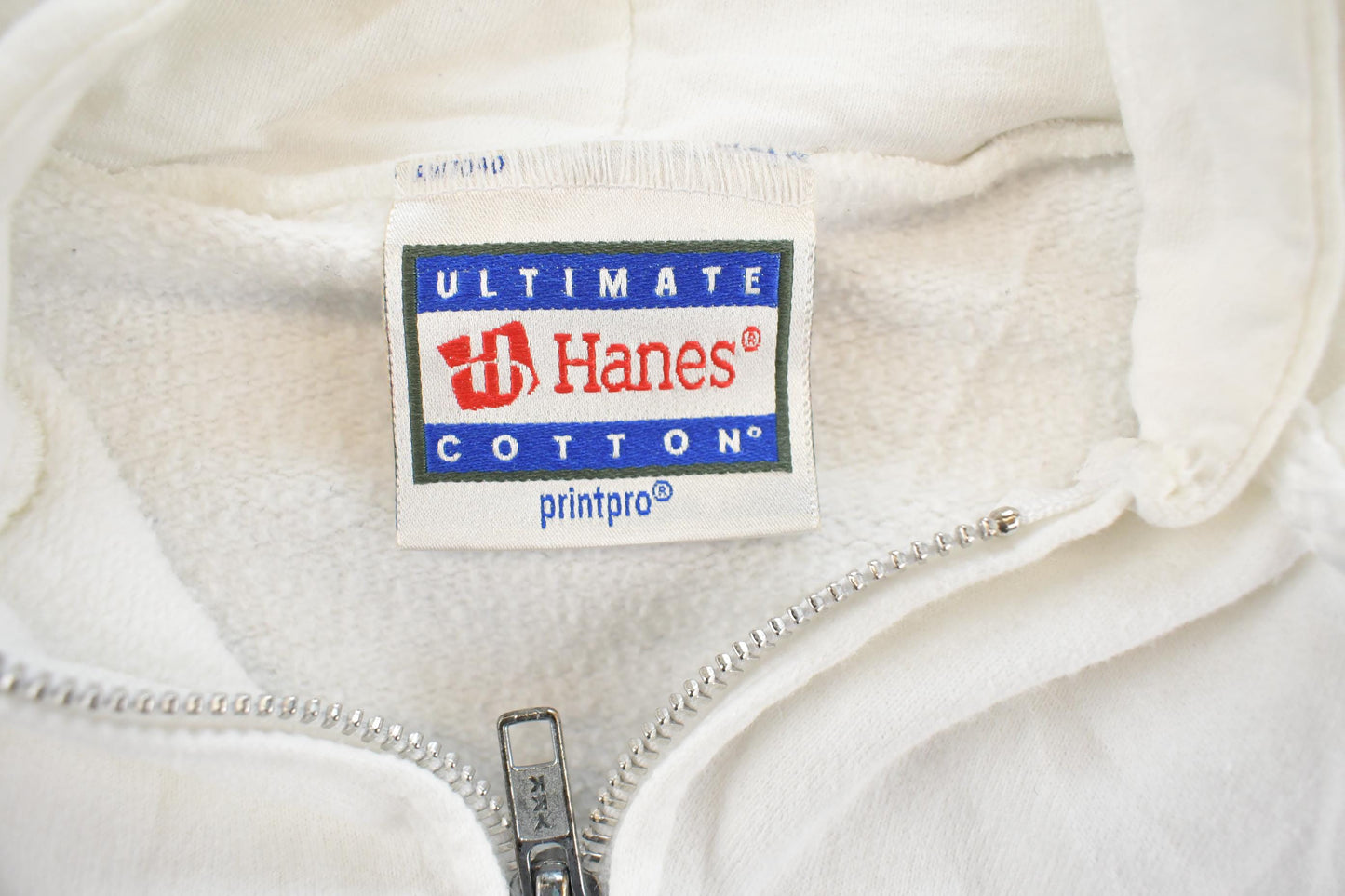 Vintage 2000s Hanes Ultimate Cotton White Zip Up Hoodie Men's M