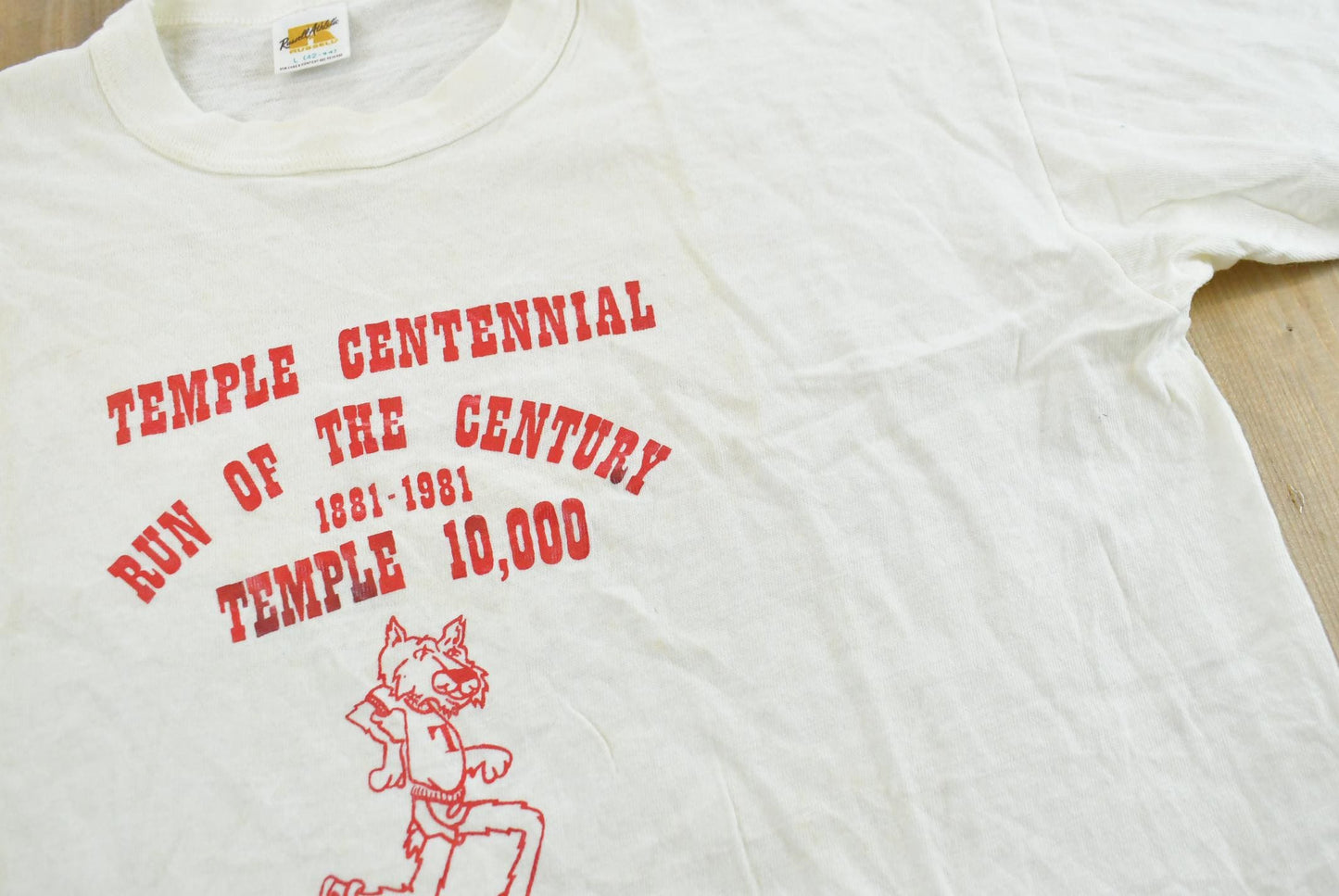 Vintage 1981 Russell Athletic Temple Centennial Run of the Century T-Shirt Men's M