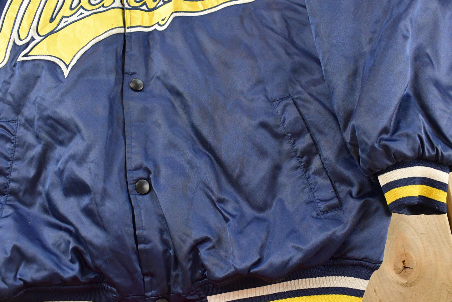 Vintage 2000s University of Michigan Wolverines Nylon Satin Bomber Jacket Men's XL