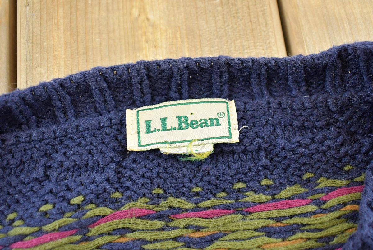 Vintage 1990s LL Bean Striped Knit Sweater Men's L