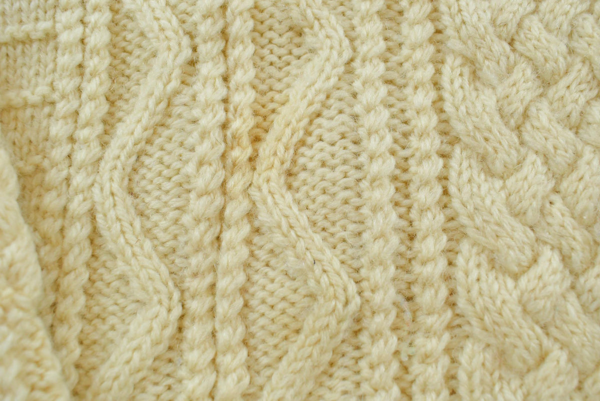Vintage 1980s Wool 3D Cable Knit Sweater Men's M