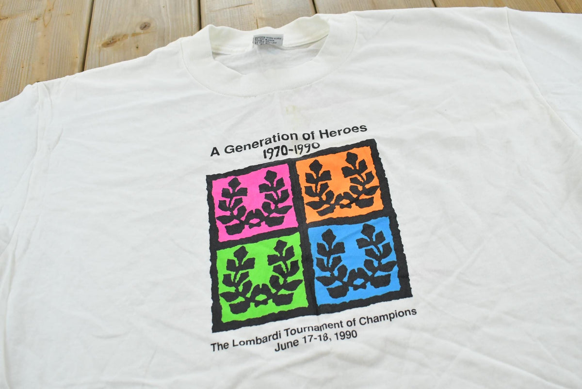 Vintage 1990 Lombardi Tournament of Champions Golf Tennis Charity Souvenir T-Shirt Men's XL