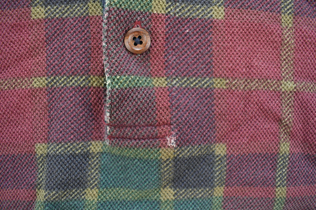 Vintage 1990s Dockers Plaid Rugby Button Up Shirt Men's XL