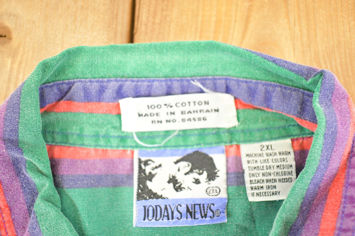 Vintage 1990s Todays News Striped Button Up Shirt Men's XXL