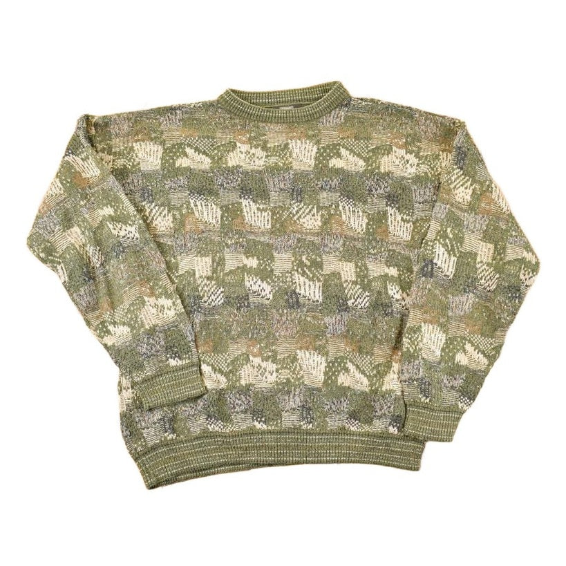 Vintage 1990s TSR Abstract Knit Crewneck Sweater Men's L