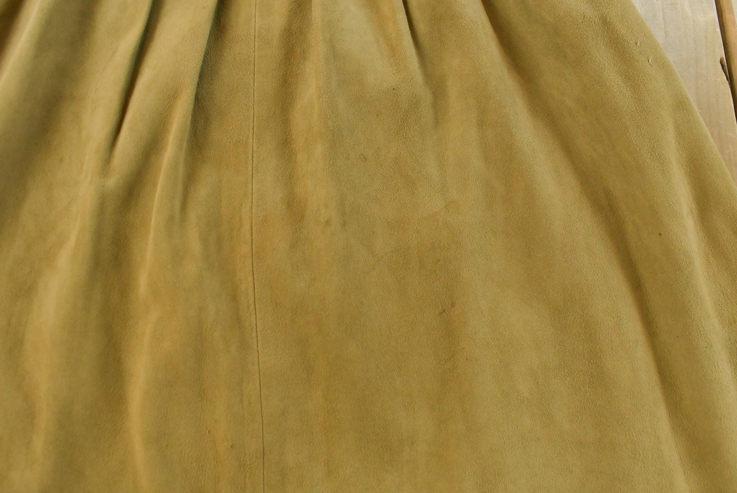 Vintage 1980s Suede Leather Midi Skirt Women's 28