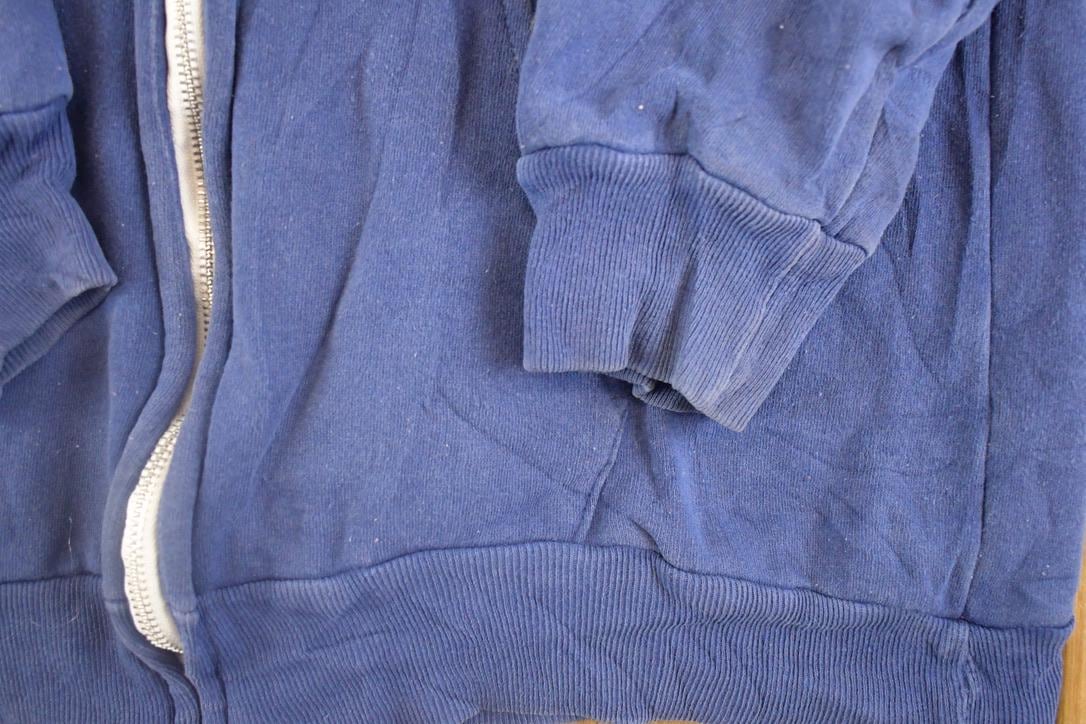 Vintage 1990s Smitty's Thermal Lined Streetwear Blank Full Zip Hoodie Sweatshirt Men's M