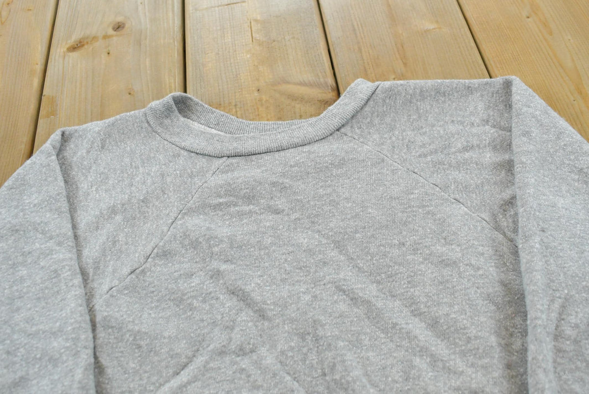 Vintage 1980s Blank Gray Raglan Crewneck Sweatshirt Men's XS