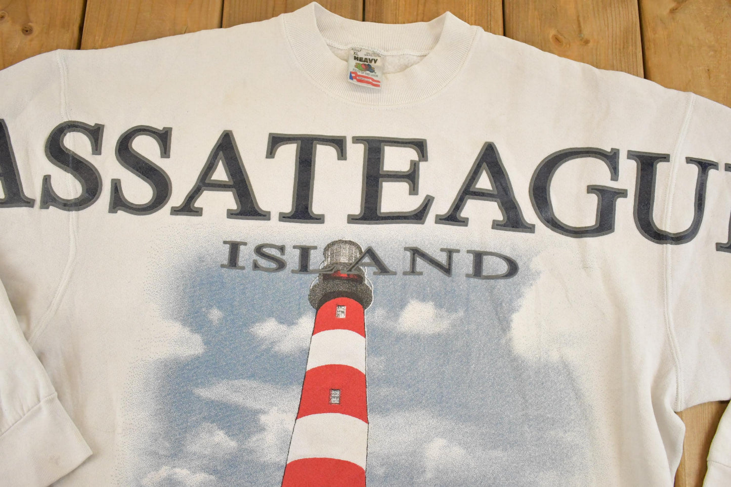 Vintage 1990s Assateague Island AOP Souvenir Crewneck Sweatshirt Mens L