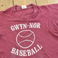Vintage 1980s Youth Russell Athletic Gwyn Noir Baseball T-Shirt Youth S