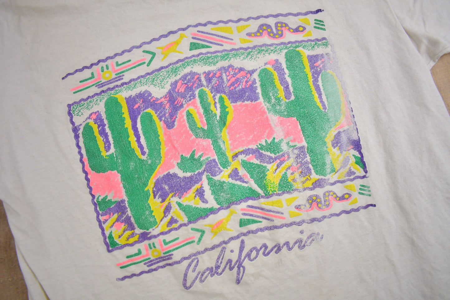 Vintage 1990s California Cactus Graphic Souvenir T Shirt Men's XL