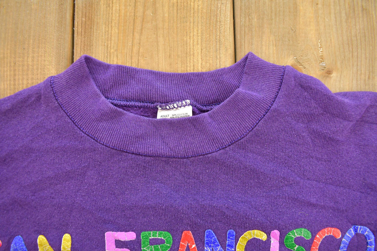 Vintage 1990s San Francisco Landmarks Graphic Travel Crewneck Sweatshirt Men's M