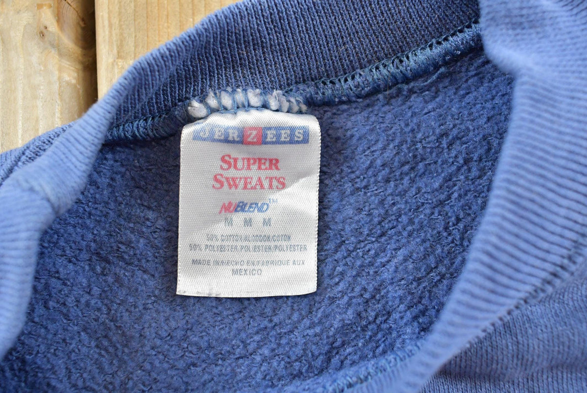 Vintage 1990s Jerzees Blank Blue Crewneck Sweatshirt Men's S