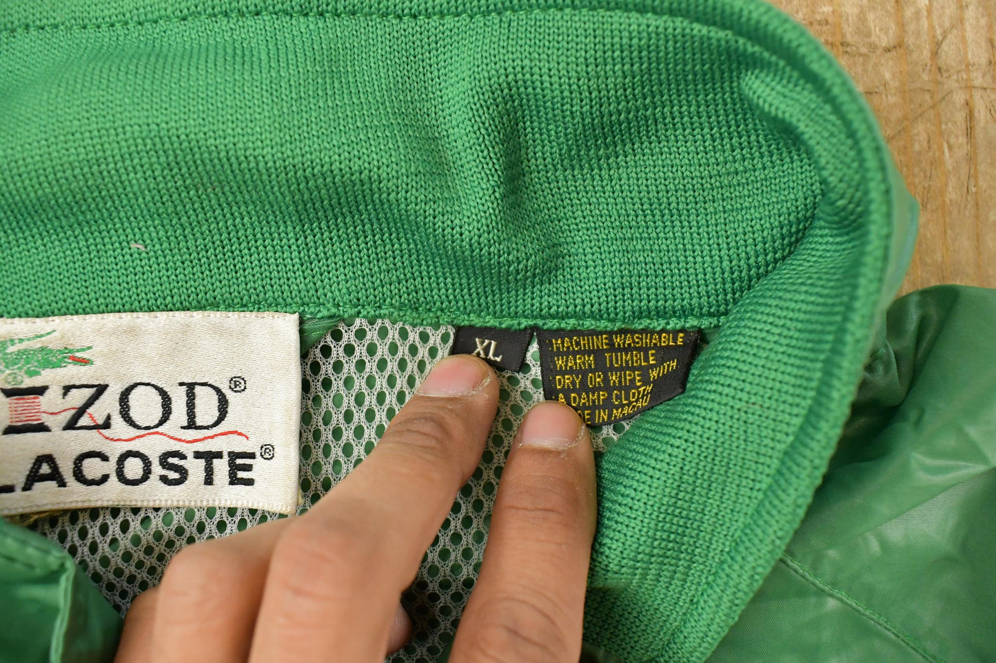Vintage 1980s Lacoste Izod Full Zip Windbreaker Jacket Men's XL