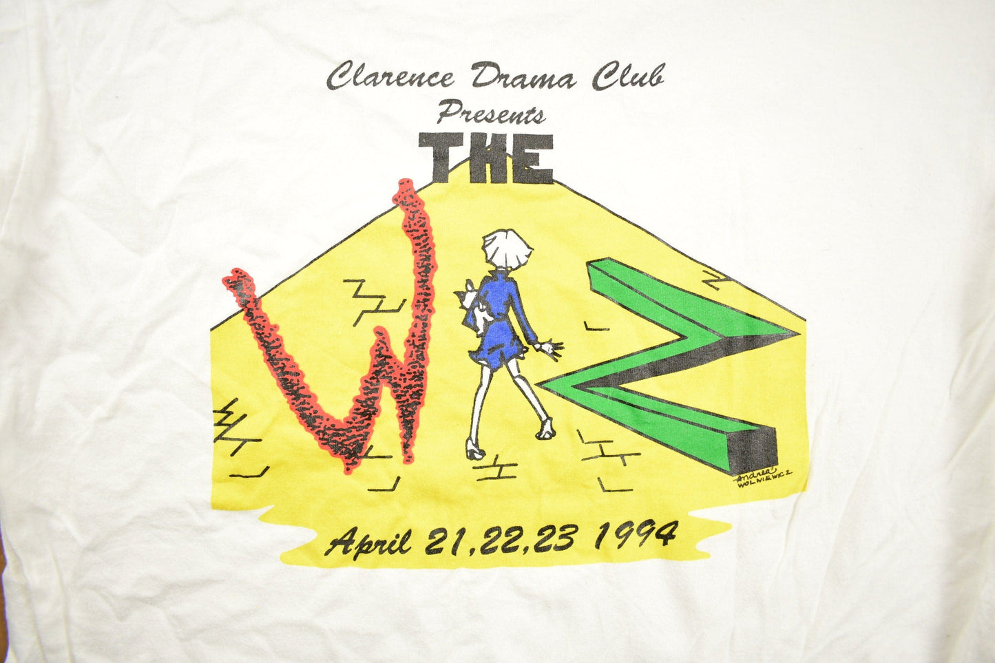 Vintage 1990s Clarence Drama Club "The Wiz" Graphic T Shirt Men's Large