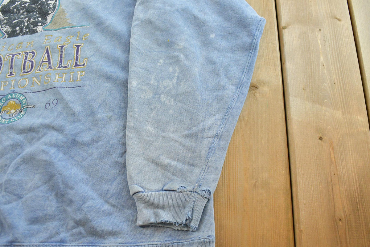 Vintage 1990s Thrashed Faded American Eagle Football Championship Crewneck Sweatshirt Men's XL