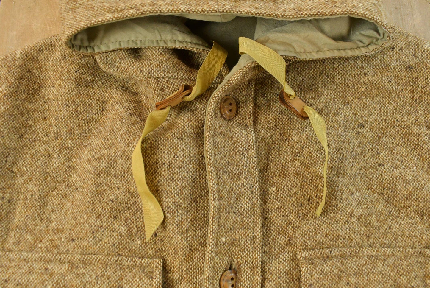 Vintage 1990s Flannel Hooded Reversible Wool Jacket Men's L