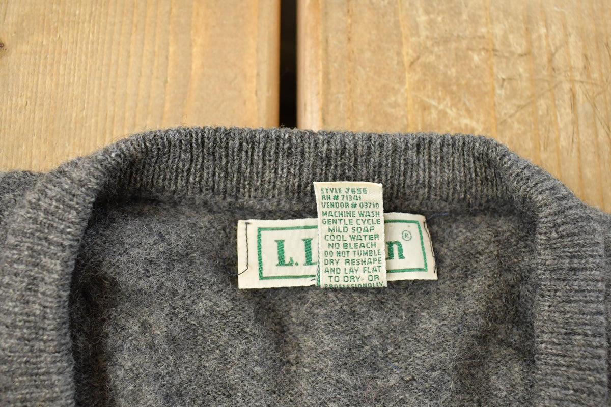 Vintage 1990s L.L. Bean Wool V Neck Knit Sweater Men's M