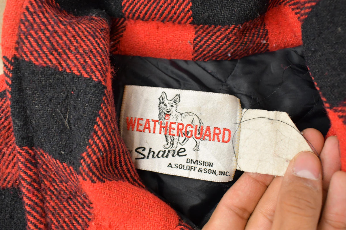 Vintage 1990s Weatherguard Shane Full Zip Buffalo Plaid Wool Hunting Shacket Mens XL