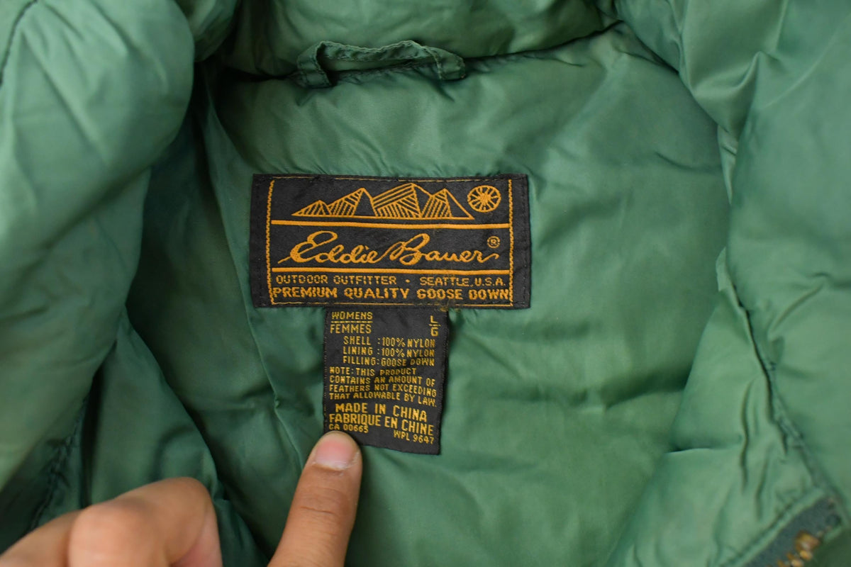 Vintage 1980s Eddie Bauer Goose Down Reversible Puffer Vest Jacket Women's L