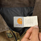 Vintage 1990s Sun Faded Distressed Carhartt Arctic Quilt Traditional Work Jacket Men's XL