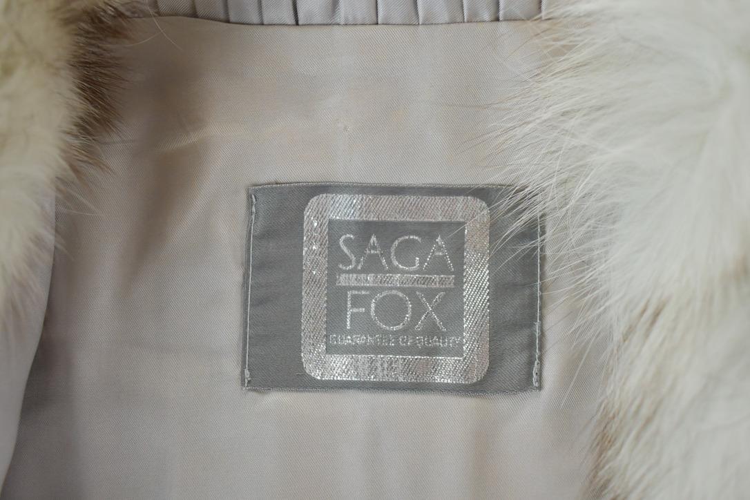 Vintage 1980s Saga Fox Fur Mid Length Coat Made In USA