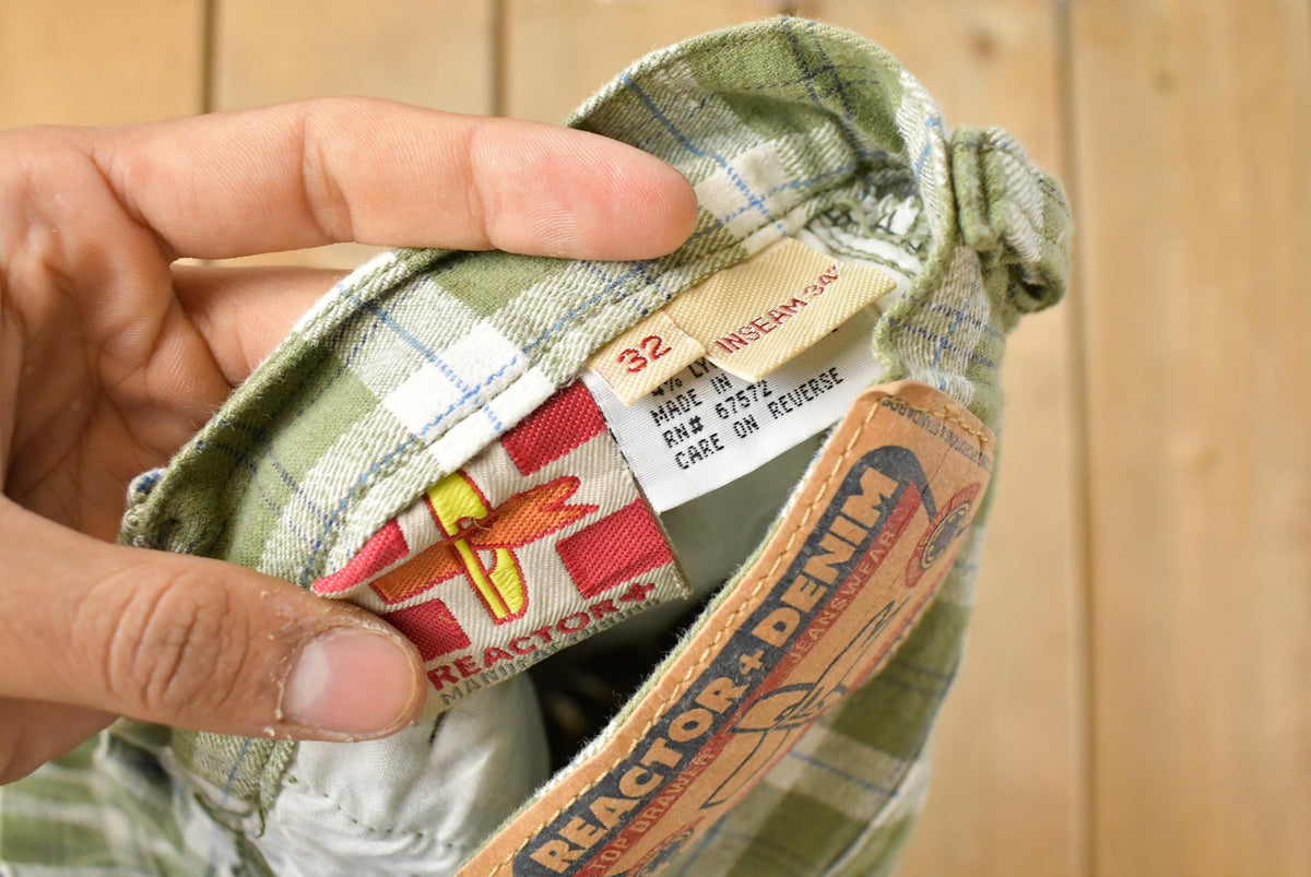 Vintage 1990s Reactor Plaid Denim Jeans Men's 30 x 34