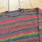 Vintage 1990s Northern Isles Striped Ramie Cotton Knit Crewneck Sweater Men's L