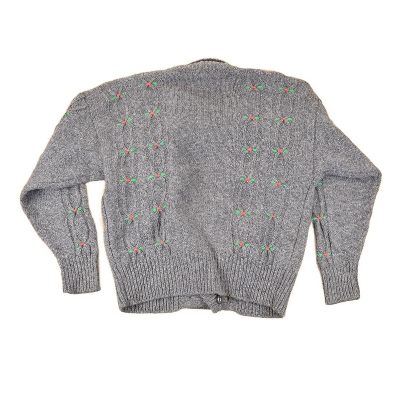 Vintage 1990s Susan Bristol Abstract Wool Knit Cardigan Sweater Women's M