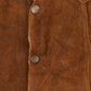 Vintage 1970s Steer Brand Western Leather Sherpa Lined Vest Jacket Men's L