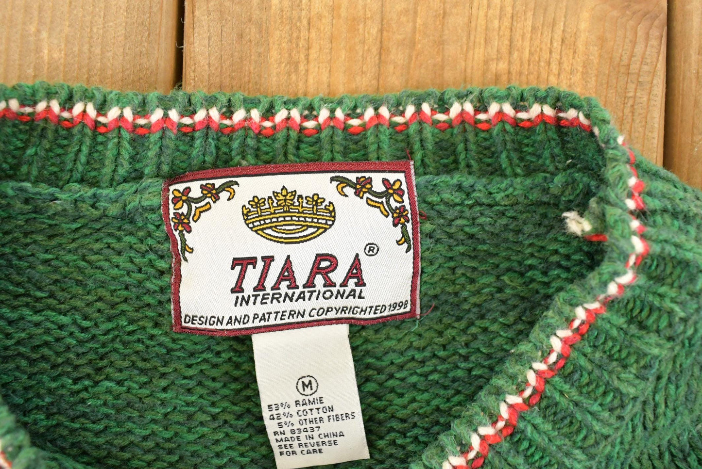 Vintage 1990s Tiara International Christmas Theme Knit Sweater Women's M