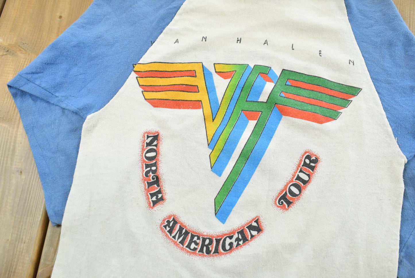 Vintage 1980 Van Halen Women and Children First Pyramids North American Tour Band Raglan T-Shirt Mens XS