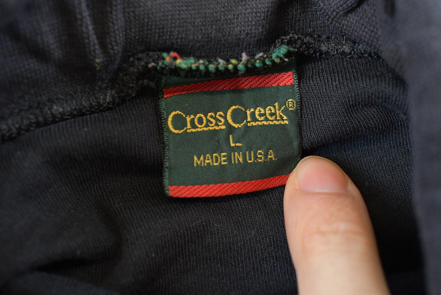 Vintage 1990s Cross Creek Turtleneck Blank Black Long Sleeve T-Shirt Mens M