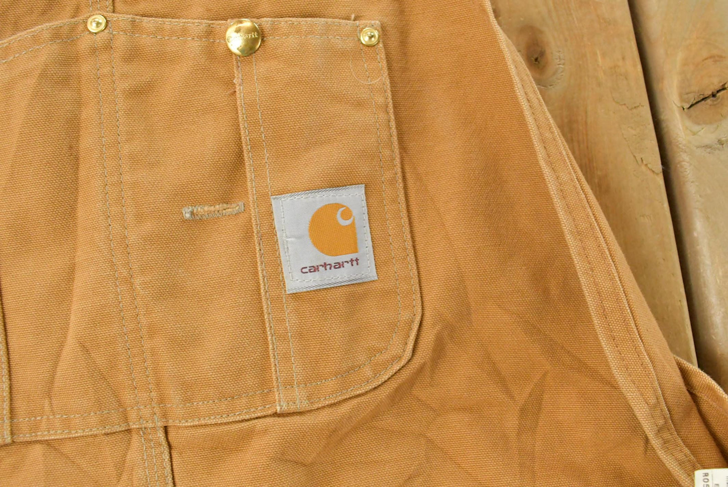 Vintage 1990s Carhartt Double Knee Canvas Bib Overalls Men's 46 x 31