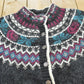 Vintage 1990s Woolrich Abstract Wool Knit Button Up Cardigan Sweater Women's L
