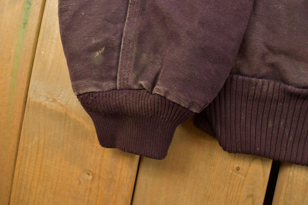 Vintage 2000s Carhartt Plum Canvas Hooded Jacket Men's L