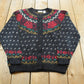 Vintage 1980s Ashley Mohair Blend Roses Button Up Knit Cardigan Sweater Women's XL / Made in Hong Kong / 80s Streetwear
