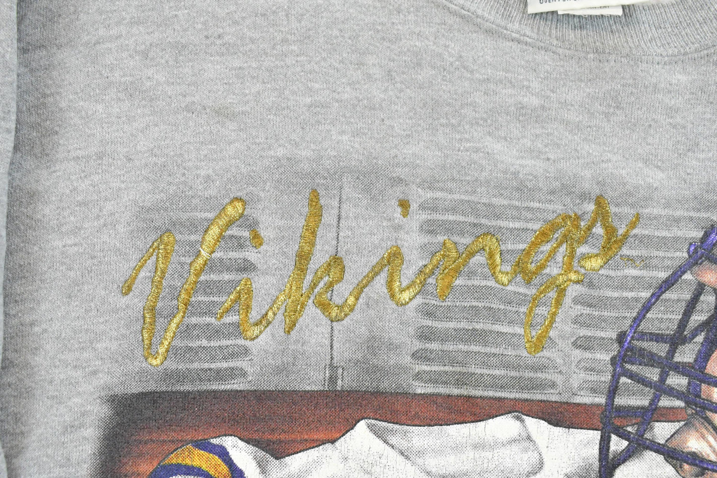 Vintage 1990s Minnesota Vikings Embroidered NFL Crewneck Sweatshirt Men's Medium