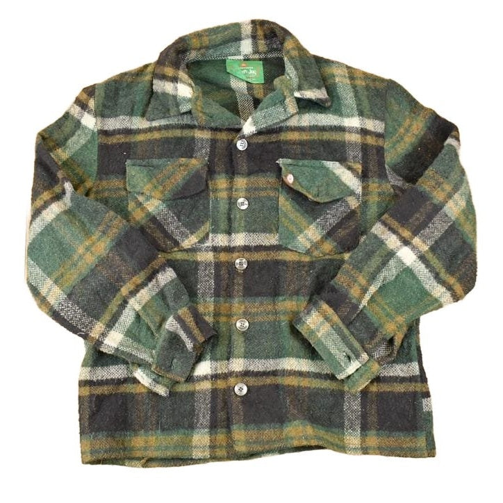 Vintage 1980s Canadian Lumberjack Plaid Button Up Shirt Men's L