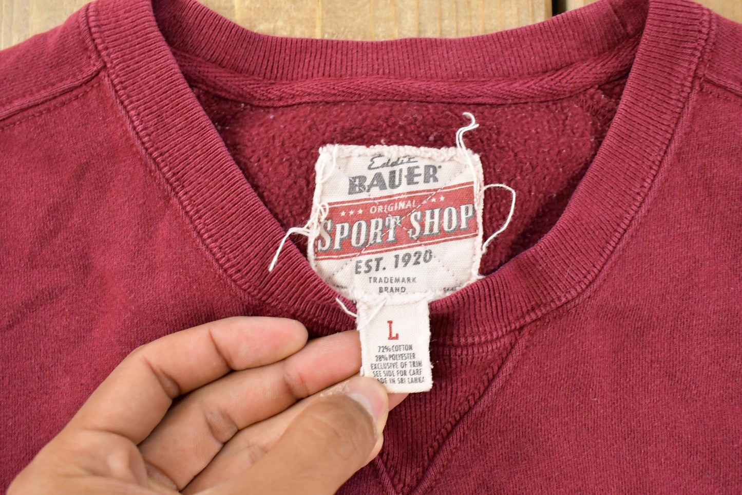 Vintage 1990s Eddie Bauer Spell Out Heavyweight Crewneck Sweatshirt Men's L