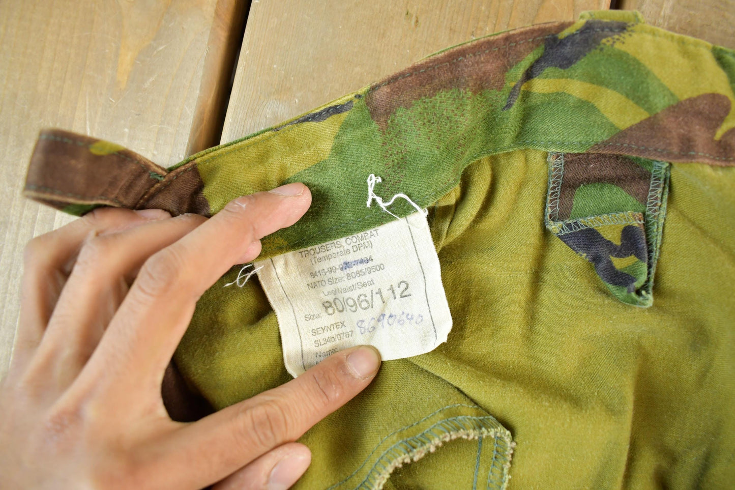 Vintage 1990s Military Woodland Camouflage Cargo Pocket Pants 35 x30